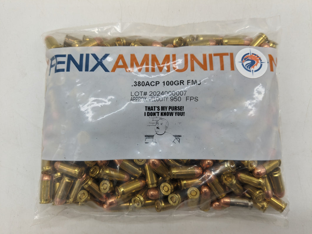 .380 ACP 100gr FMJ (250 ct.)